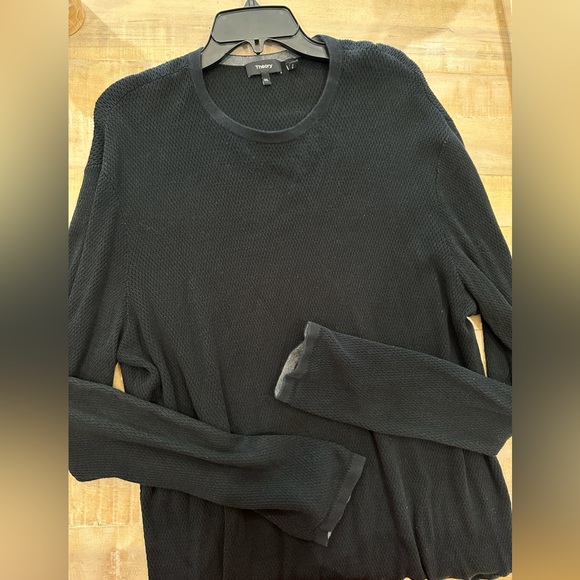 Theory men’s black sweater crewneck jersey knit long sleeve - Picture 4 of 11